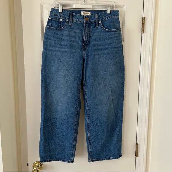 Madewell The Petite Perfect Vintage Wide-Leg Crop Jean, Cresslow Wash, Size 29P - Picture 2 of 10